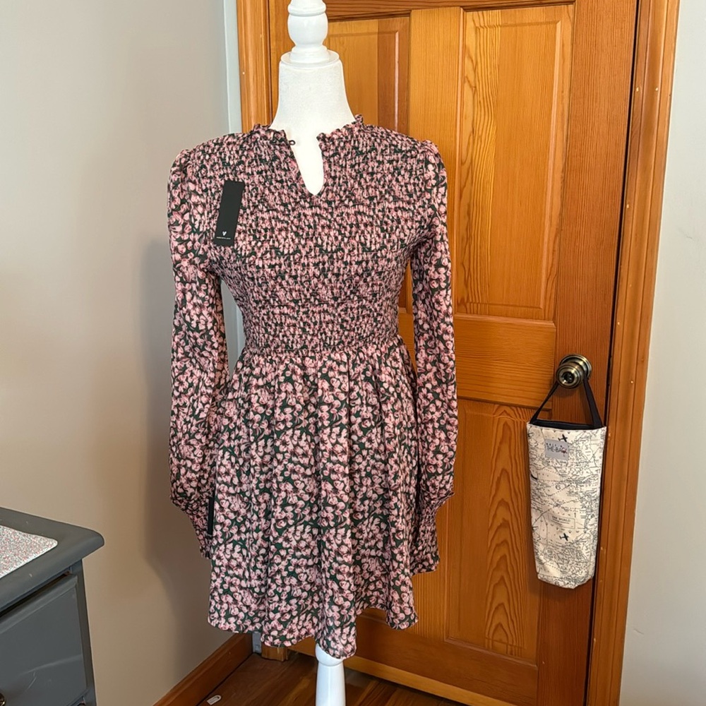 lulu’s green and pink mini dress